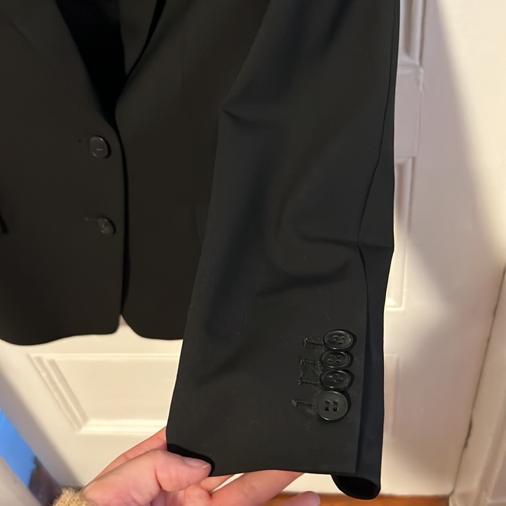 Theory Black Stretch Wool Suit Jacket - image 5